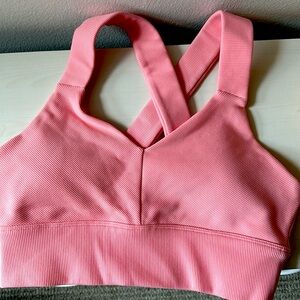 Pink sports bra, worn twice. Too big